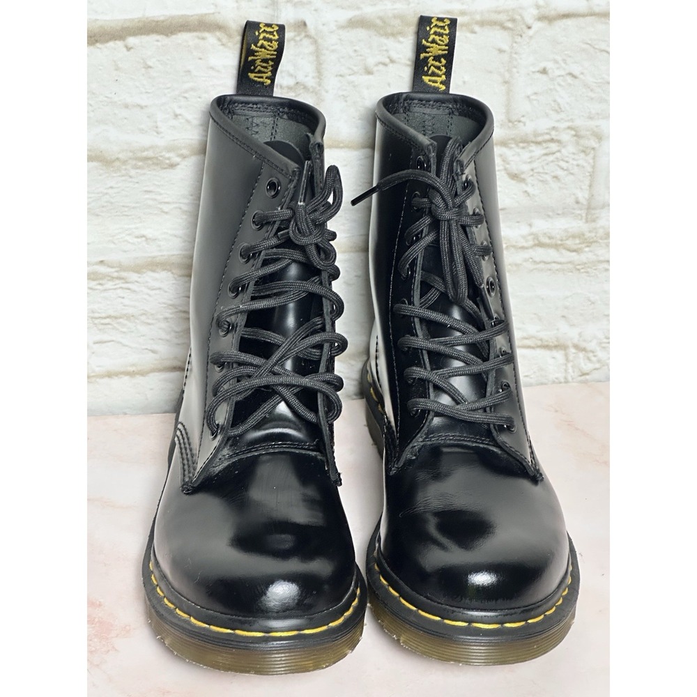 Dr. Martens Women's 1460W Original Smooth Leather Lace Up Boots - Black, Size 7 - Picture 4 of 16